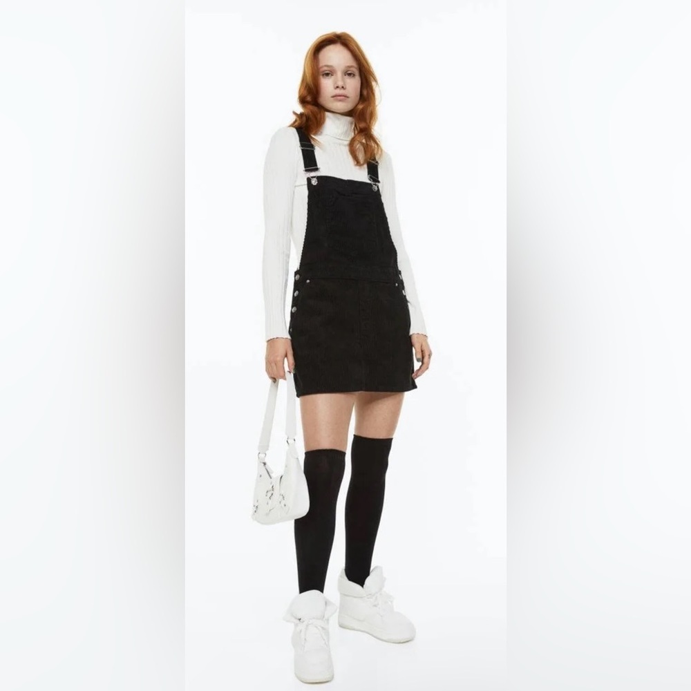 - Divided Overall Black Denim Dress Size 8